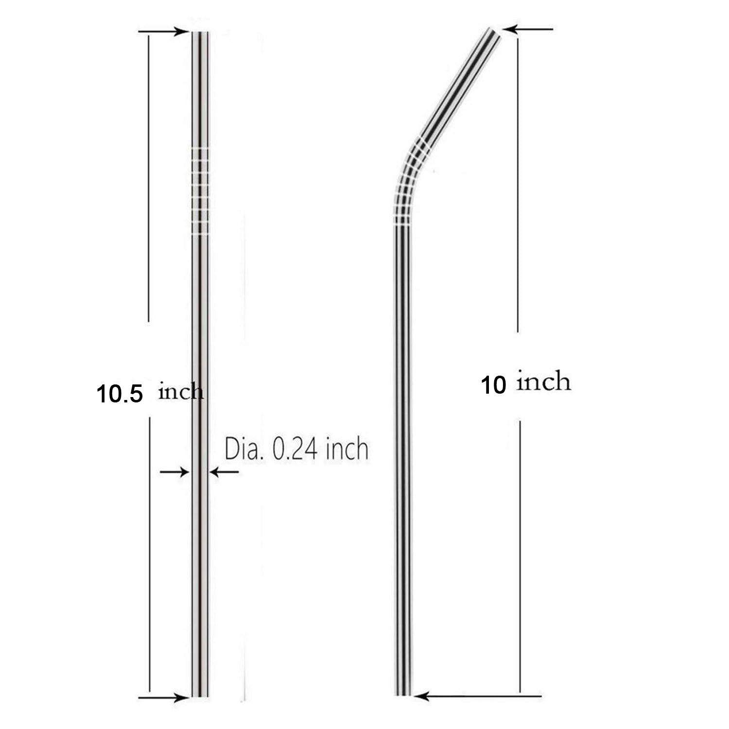 0579 Set of 4 Stainless Steel Straws & Brush (2 Straight straws, 2 Bent straws, 1 Brush) 0579 Set of 4 Stainless Steel Straws & Brush (2 Straight straws, 2 Bent straws, 1 Brush)